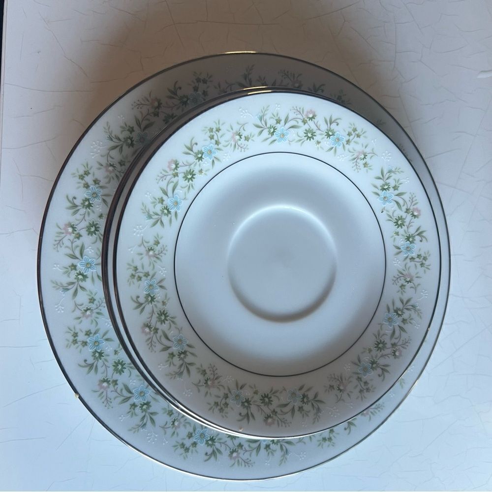 Savannah (Rim, Platinum)
by NORITAKE replacement pieces 2 Salad plates 4 desert